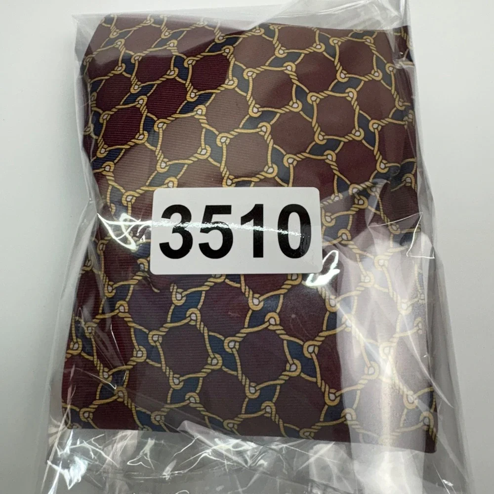 Brooks Brothers Necktie‎ Mens OS Burgundy Nautical Rope Knot Silk Makers USA